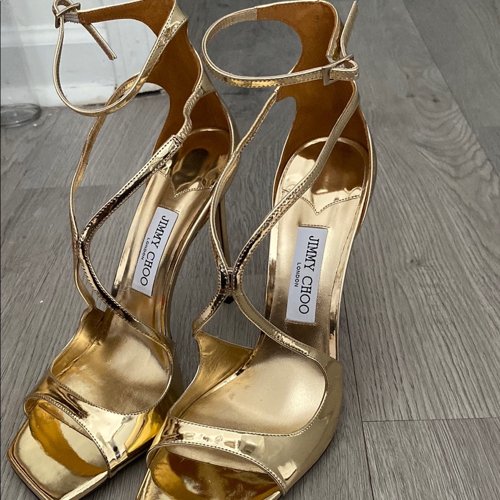 Jimmy Choo Gold Women's Heels - Picture 2 of 5